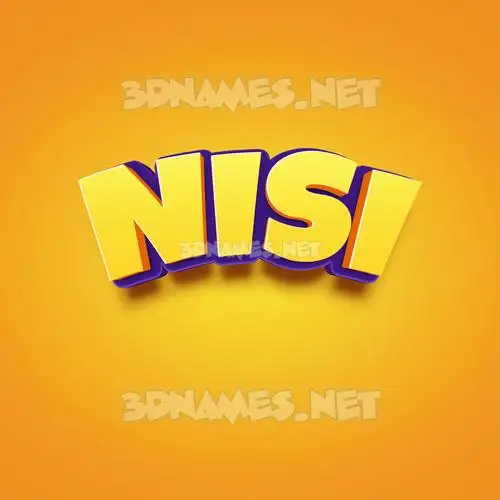 nisi in Orange Toon style - 3D name wallpaper