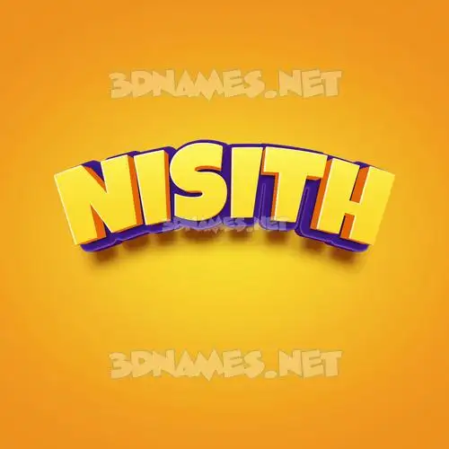 nisith in Orange Toon style - 3D name wallpaper