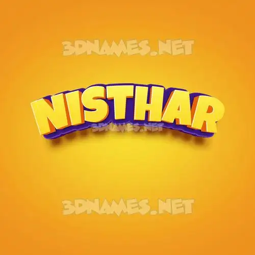 nisthar in Orange Toon style - 3D name wallpaper
