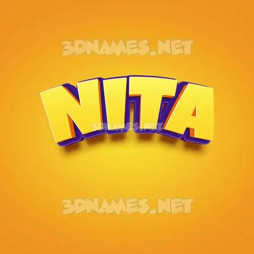 nita in Orange Toon style - 3D name wallpaper