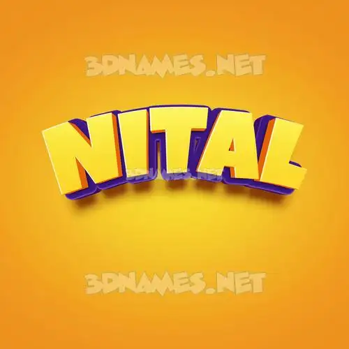 nital in Orange Toon style - 3D name wallpaper nital in Orange Toon style - 3D name wallpaper