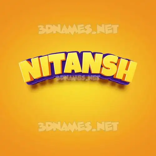nitansh in Orange Toon style - 3D name wallpaper