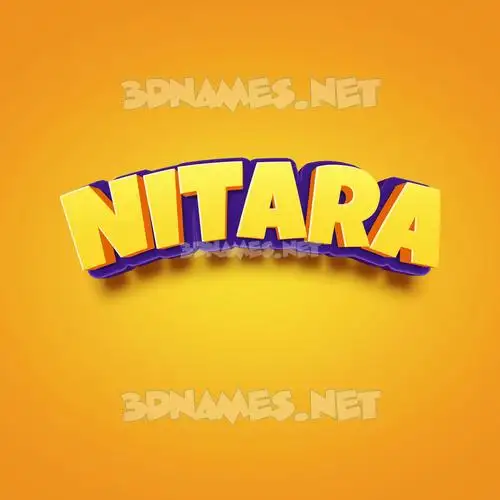nitara in Orange Toon style - 3D name wallpaper