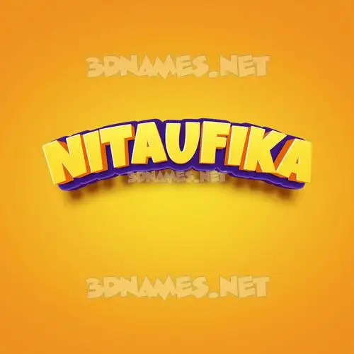 nitaufika in Orange Toon style - 3D name wallpaper