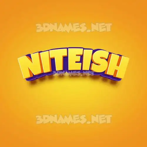 niteish in Orange Toon style - 3D name wallpaper niteish in Orange Toon style - 3D name wallpaper