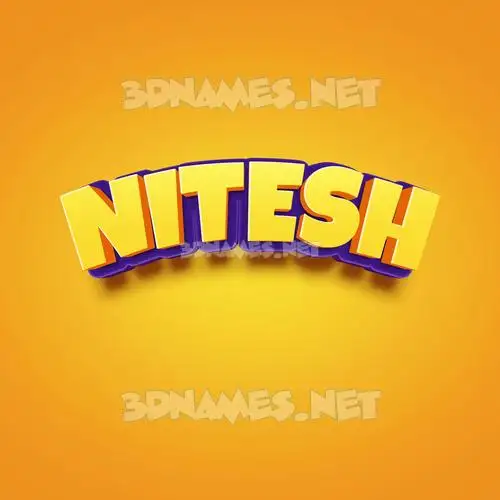 nitesh in Orange Toon style - 3D name wallpaper