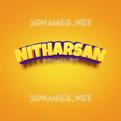 nitharsan in Orange Toon style - 3D name wallpaper