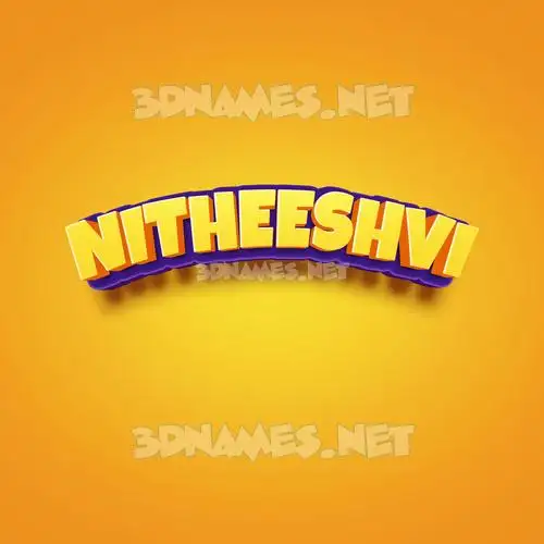 nitheeshvi in Orange Toon style - 3D name wallpaper
