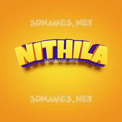 nithila in Orange Toon style - 3D name wallpaper