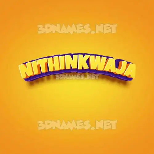 nithinkwaja in Orange Toon style - 3D name wallpaper