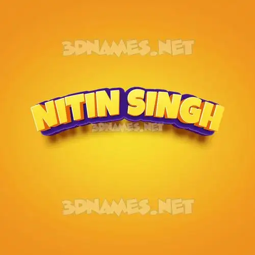 nitin singh in Orange Toon style - 3D name wallpaper