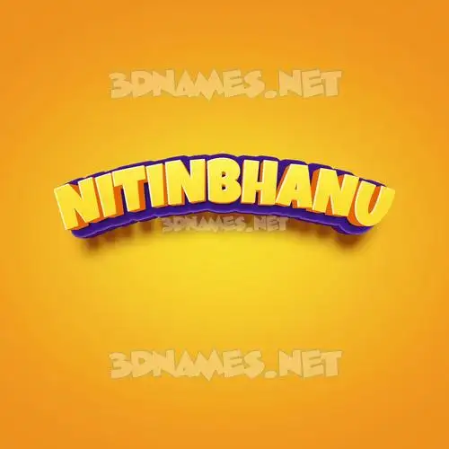 nitinbhanu in Orange Toon style - 3D name wallpaper