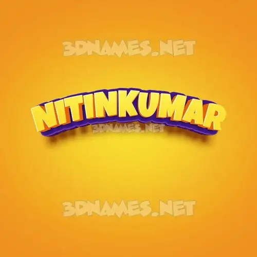 nitinkumar in Orange Toon style - 3D name wallpaper