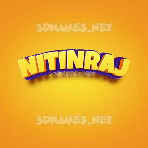 nitinraj in Orange Toon style - 3D name wallpaper
