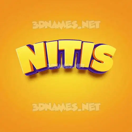 nitis in Orange Toon style - 3D name wallpaper nitis in Orange Toon style - 3D name wallpaper