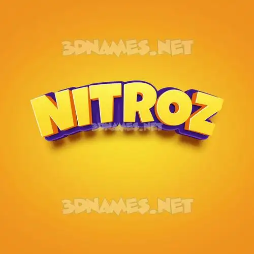 nitroz in Orange Toon style - 3D name wallpaper