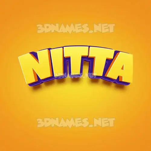 nitta in Orange Toon style - 3D name wallpaper
