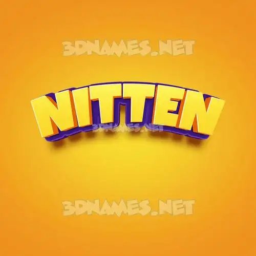 nitten in Orange Toon style - 3D name wallpaper