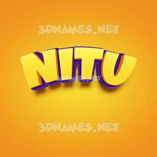 nitu in Orange Toon style - 3D name wallpaper