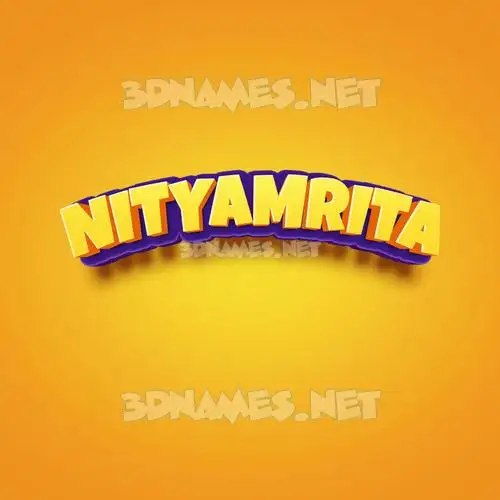 nityamrita in Orange Toon style - 3D name wallpaper