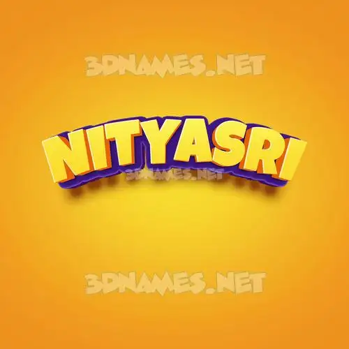 nityasri in Orange Toon style - 3D name wallpaper