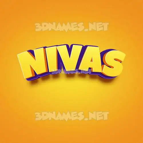 nivas in Orange Toon style - 3D name wallpaper