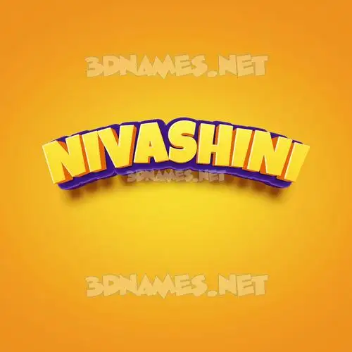 nivashini in Orange Toon style - 3D name wallpaper