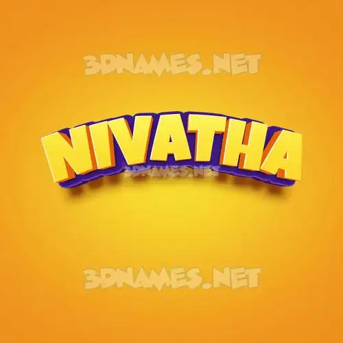 nivatha in Orange Toon style - 3D name wallpaper