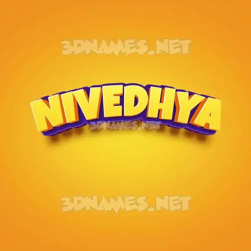 nivedhya in Orange Toon style - 3D name wallpaper