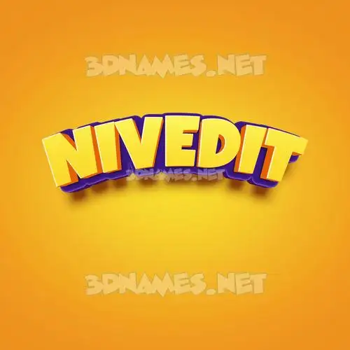 nivedit in Orange Toon style - 3D name wallpaper