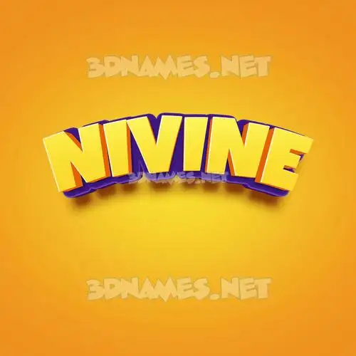 nivine in Orange Toon style - 3D name wallpaper