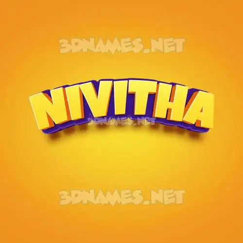 nivitha in Orange Toon style - 3D name wallpaper