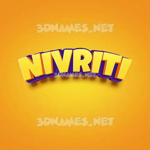 nivriti in Orange Toon style - 3D name wallpaper