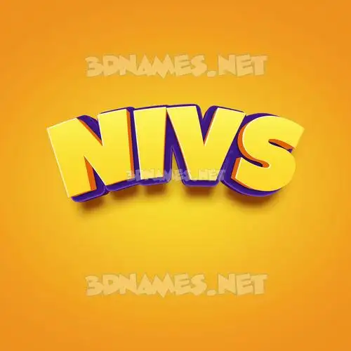 nivs in Orange Toon style - 3D name wallpaper