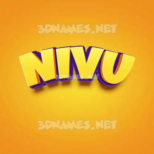 nivu in Orange Toon style - 3D name wallpaper