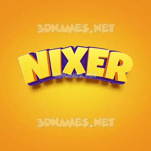 nixer in Orange Toon style - 3D name wallpaper