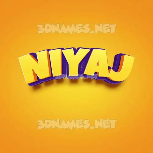 niyaj in Orange Toon style - 3D name wallpaper