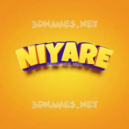 niyare in Orange Toon style - 3D name wallpaper