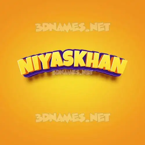 niyaskhan in Orange Toon style - 3D name wallpaper