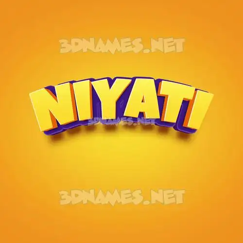 niyati in Orange Toon style - 3D name wallpaper