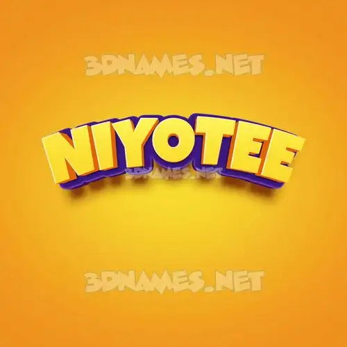 niyotee in Orange Toon style - 3D name wallpaper