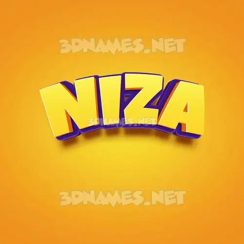 niza in Orange Toon style - 3D name wallpaper