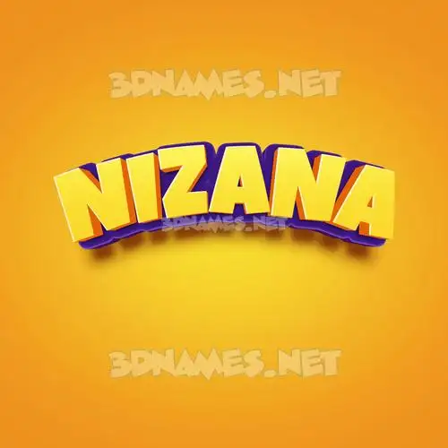 nizana in Orange Toon style - 3D name wallpaper