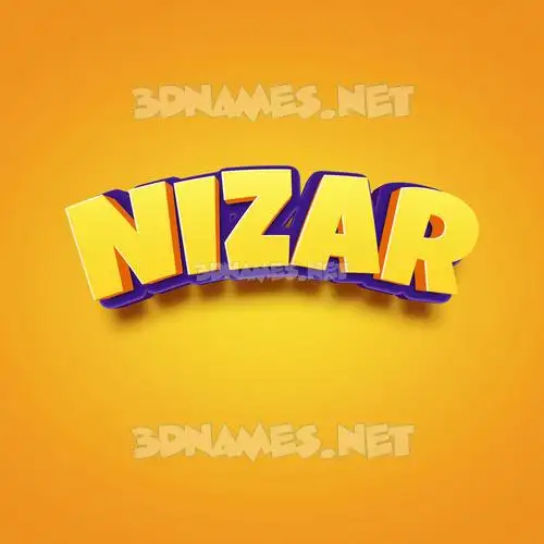 nizar in Orange Toon style - 3D name wallpaper