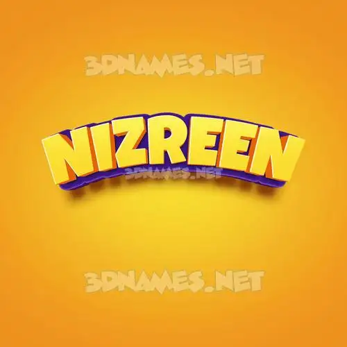 nizreen in Orange Toon style - 3D name wallpaper nizreen in Orange Toon style - 3D name wallpaper