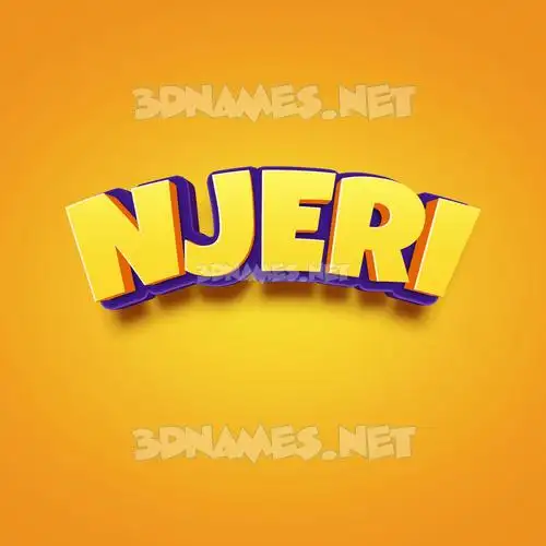 njeri in Orange Toon style - 3D name wallpaper