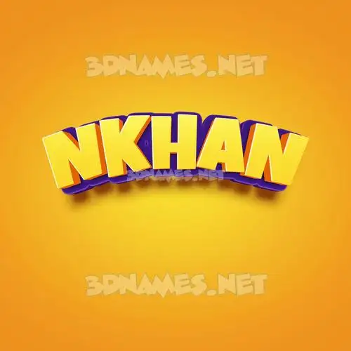 nkhan in Orange Toon style - 3D name wallpaper