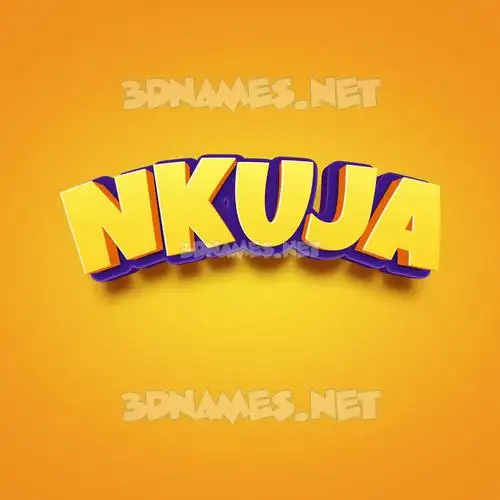 nkuja in Orange Toon style - 3D name wallpaper