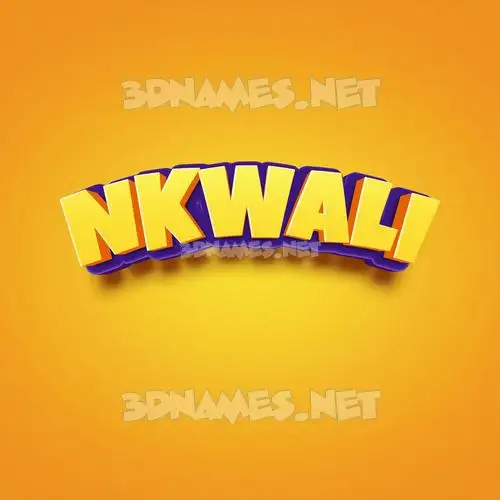 nkwali in Orange Toon style - 3D name wallpaper