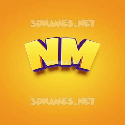 nm in Orange Toon style - 3D name wallpaper
